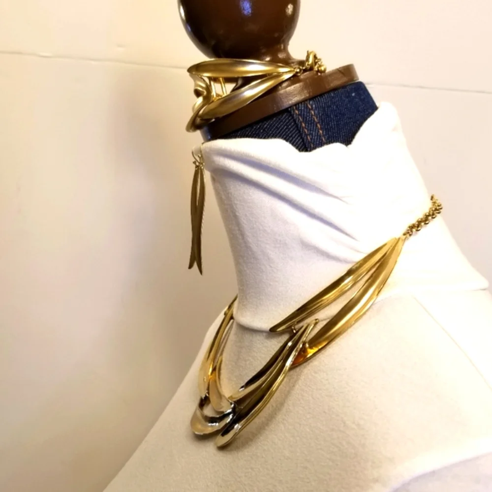 W33 RARE New Nordstrom brushed gold Forge Ahead Wavy Cuff flexible cuff bracelet - Picture 7 of 9